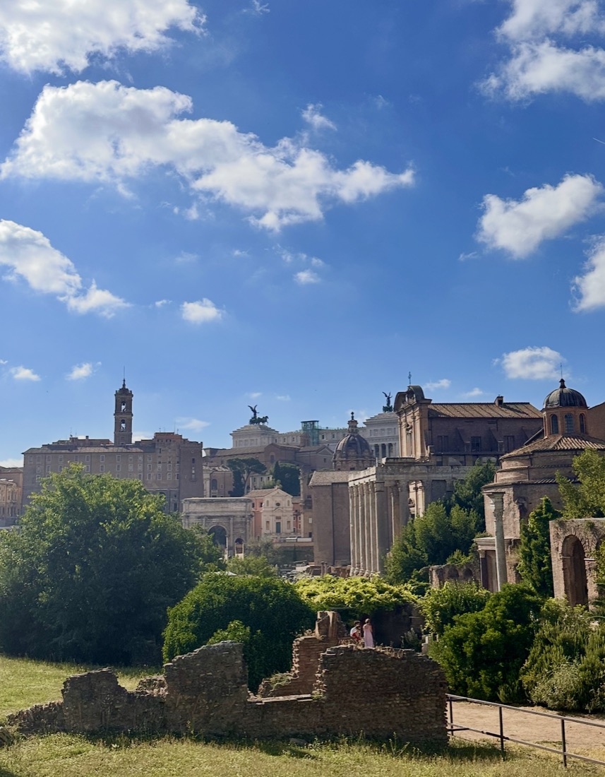 The Roman Forum with the city rising behind it